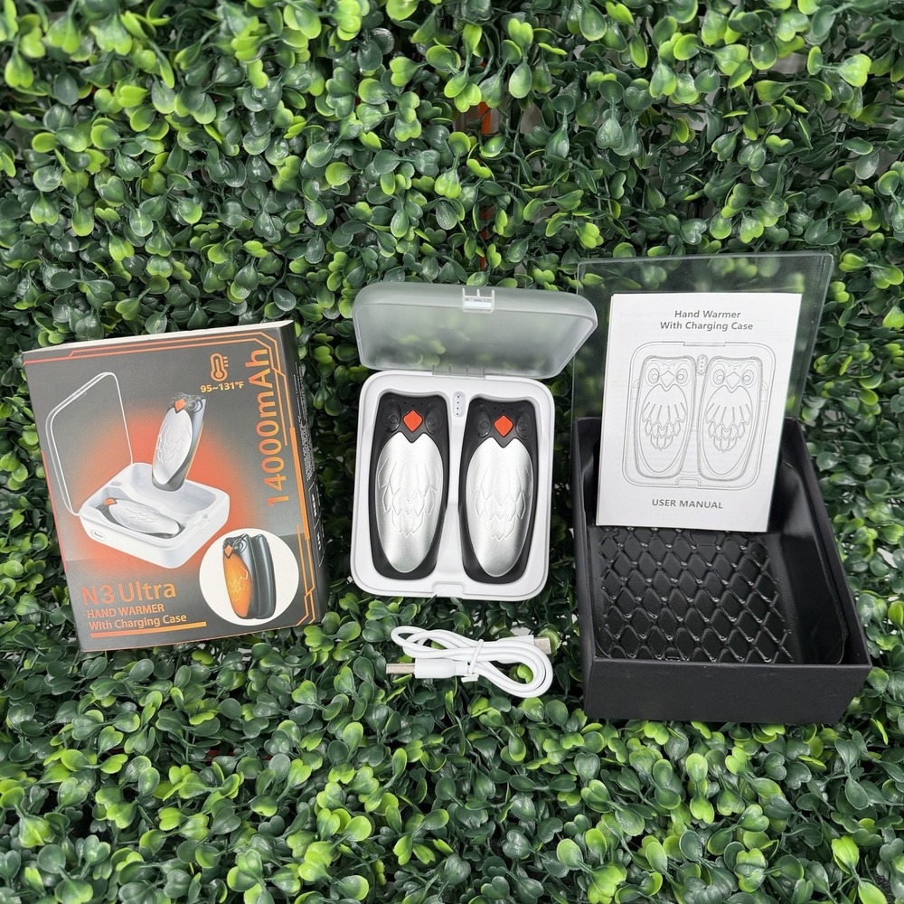 Hand‎ Warmers Rechargeable 2 Pack 14000 mAh Three Speed N3 Ultra Charging Case